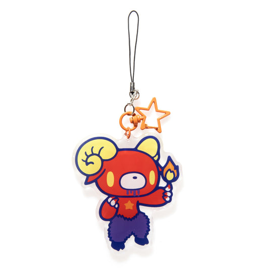Cartoon character phone charm with a star on a white background