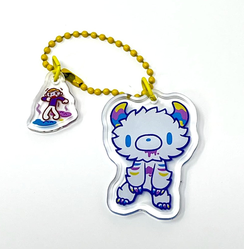 Keychain with cartoon character on a white background