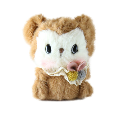 5 inch Brown Hamster with Flower Bow with white background