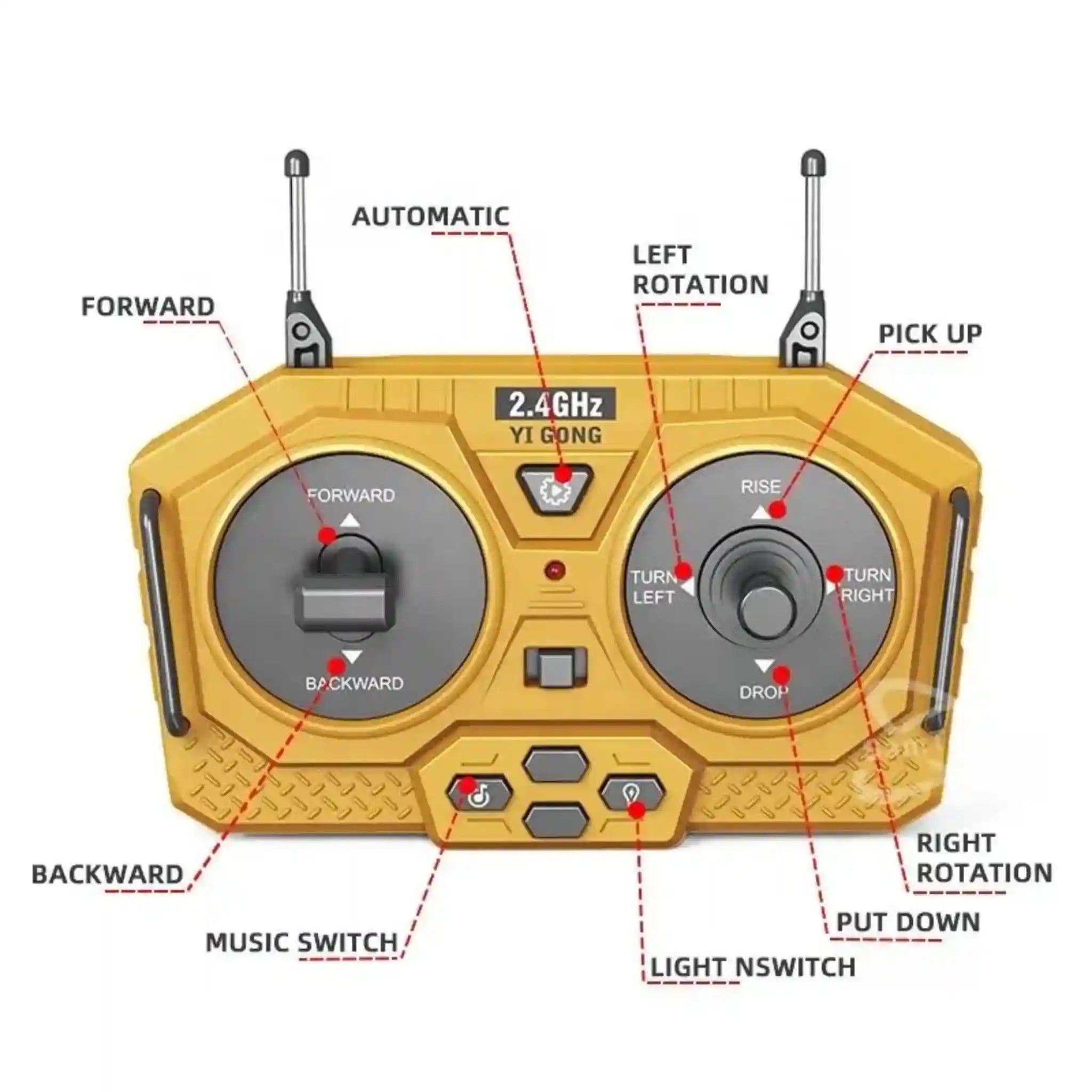 Remote Control Wheel Loader 9CH - 2.4GHz Remote Control Construction Toys