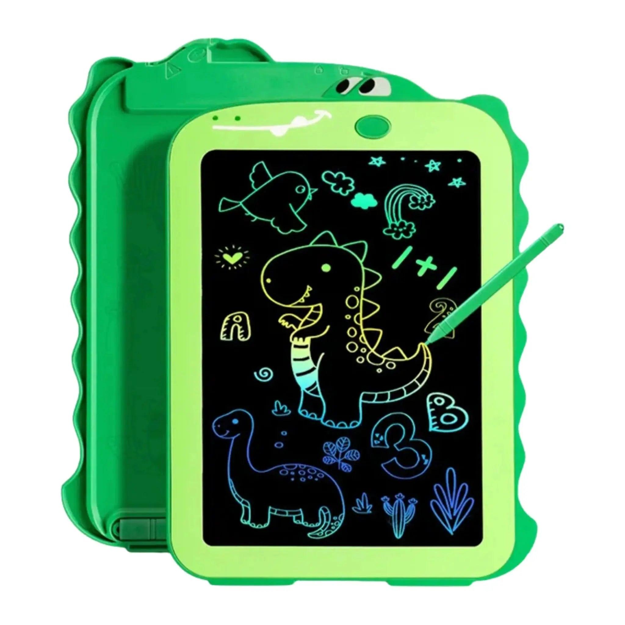 LCD Writing Tablet 8.5" Kids Drawing Board Dinosaur & Unicorn Educational Toy Plushieplays