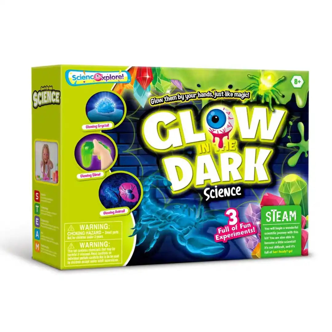 Glow in the Dark Science Kit For Kids - 3 Exciting Experiments Best Science Kit For Kids