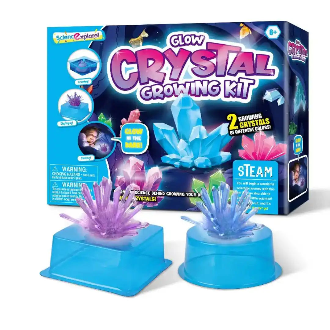 Glow Crystal Growing Kit - Grow 2 Crystals - Best Science Kits For Kids