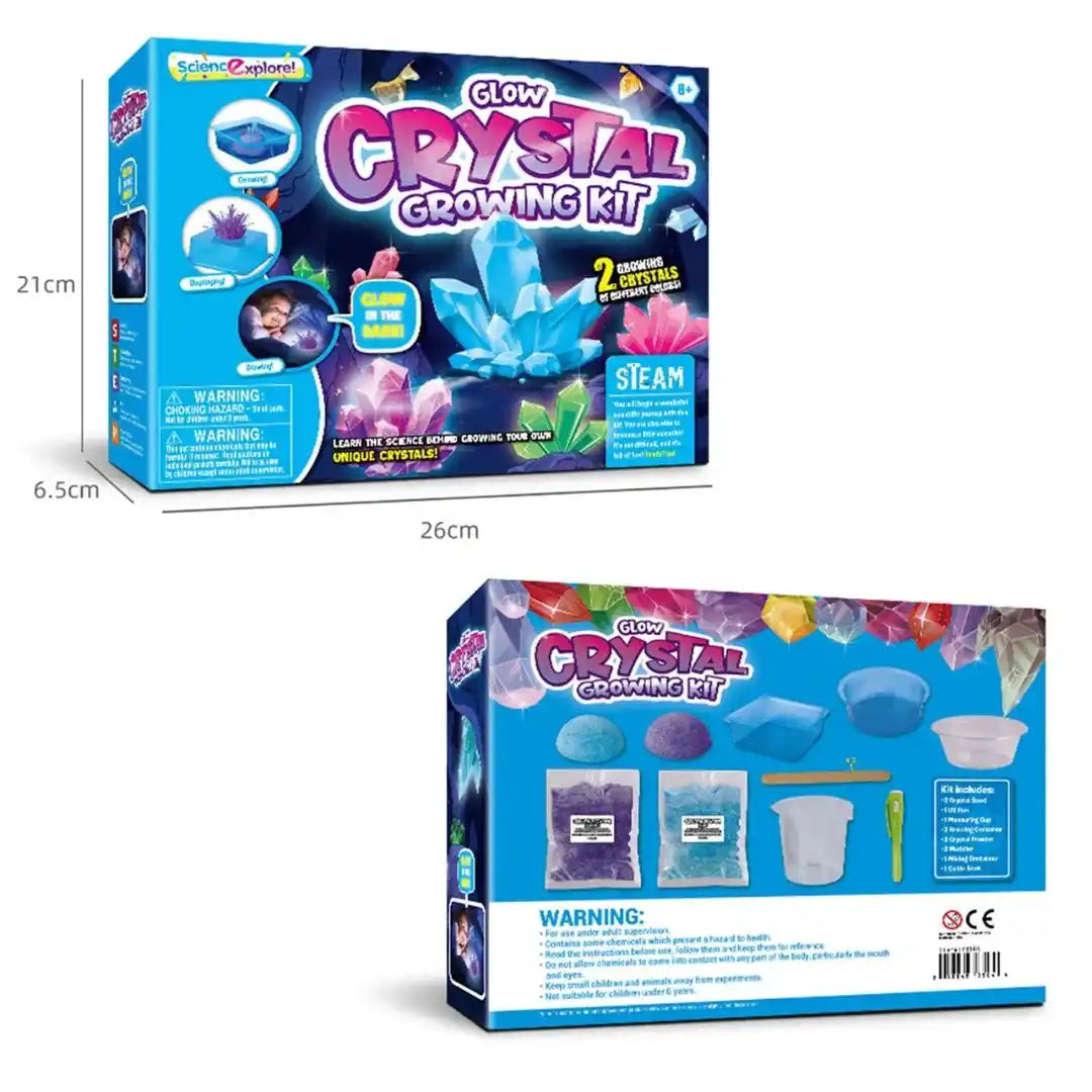 Glow Crystal Growing Kit - Grow 2 Crystals - Best Science Kits For Kids